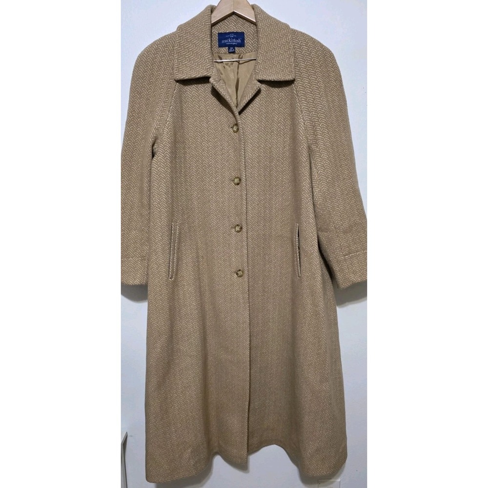 Macintosh New England Camel Dress‎ Coat Wool Blend Camel Herringbone Full 18W
